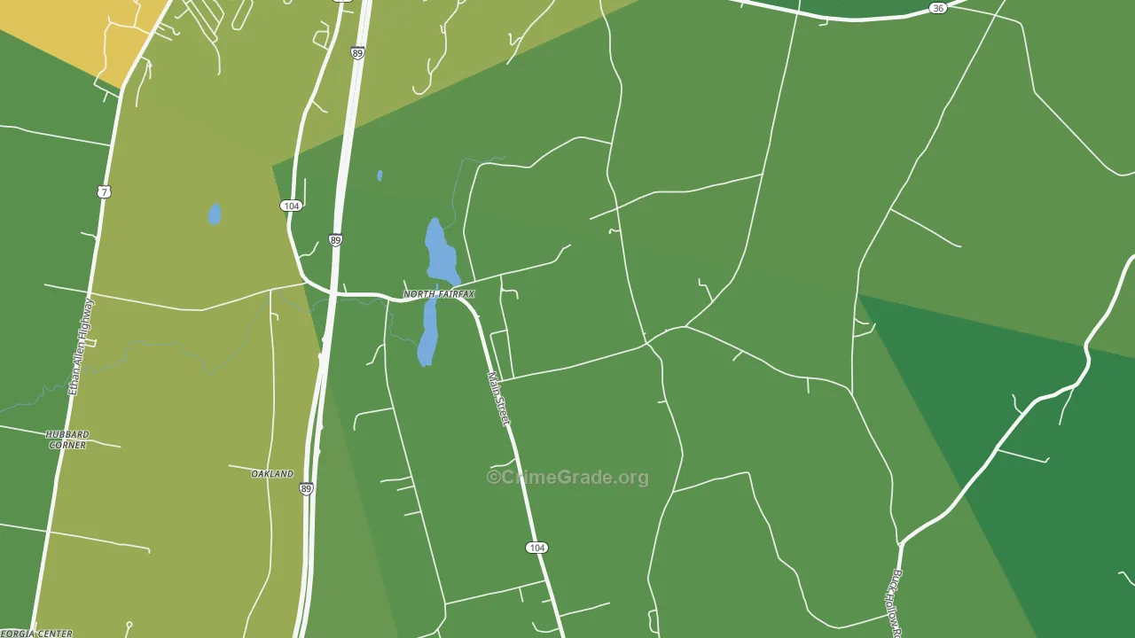 North Fairfax, VT Map of Murder Rates