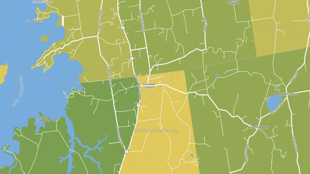 North Ferrisburgh, VT Map of Murder Rates
