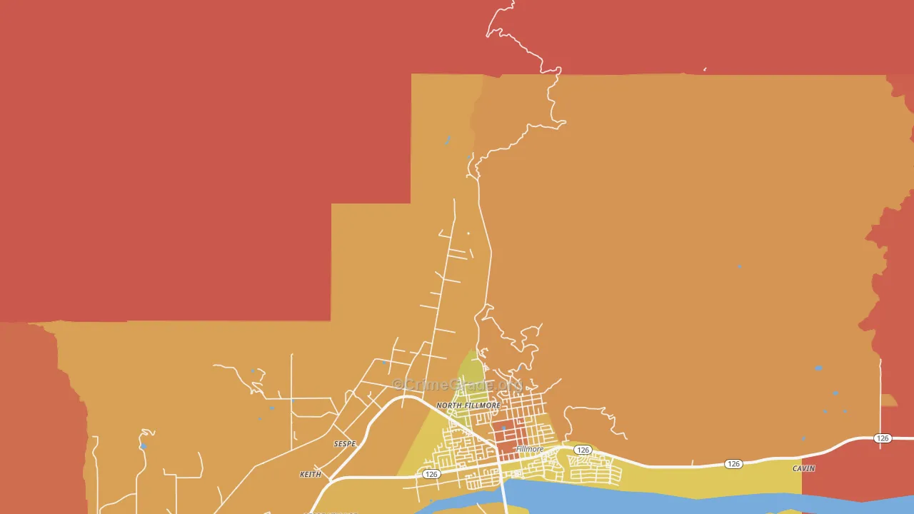 North Fillmore, CA Map of Murder Rates