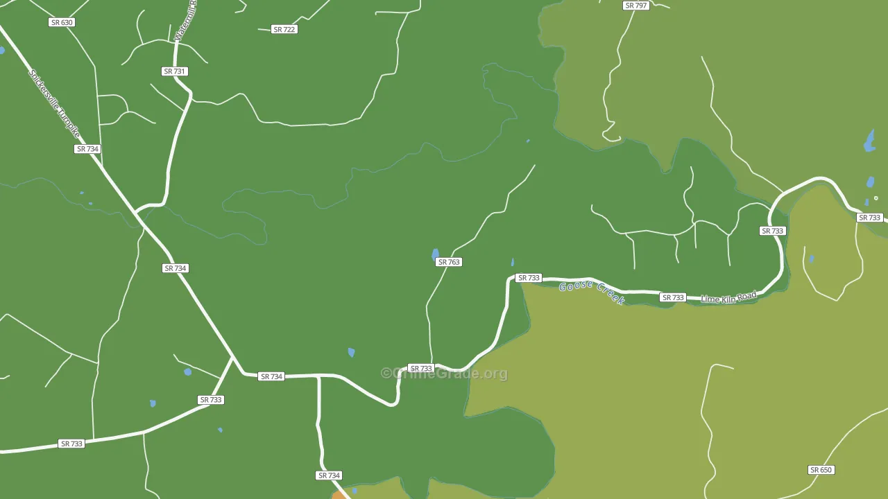 North Fork, VA Map of Murder Rates