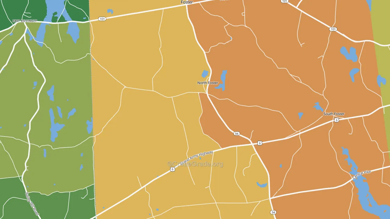 North Foster, RI Map of Murder Rates