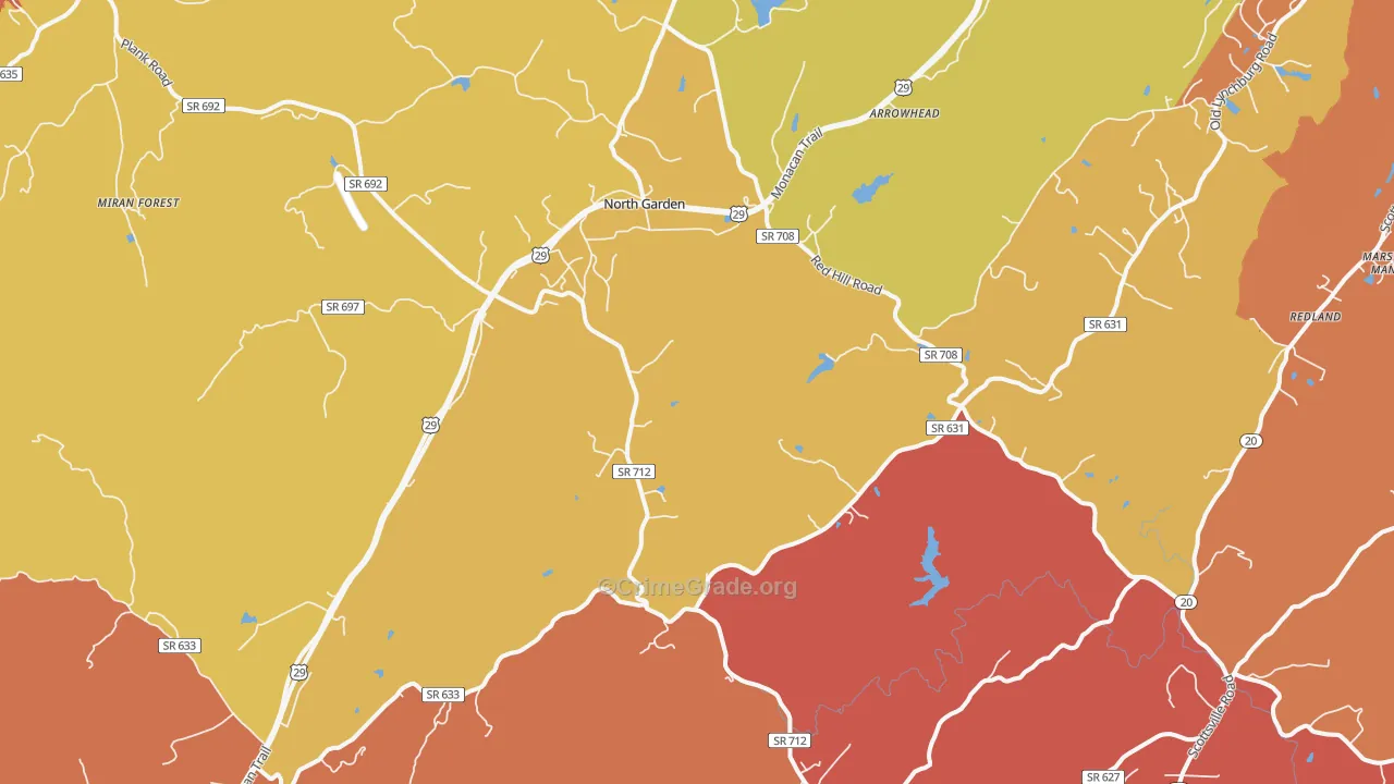 North Garden, VA Map of Murder Rates