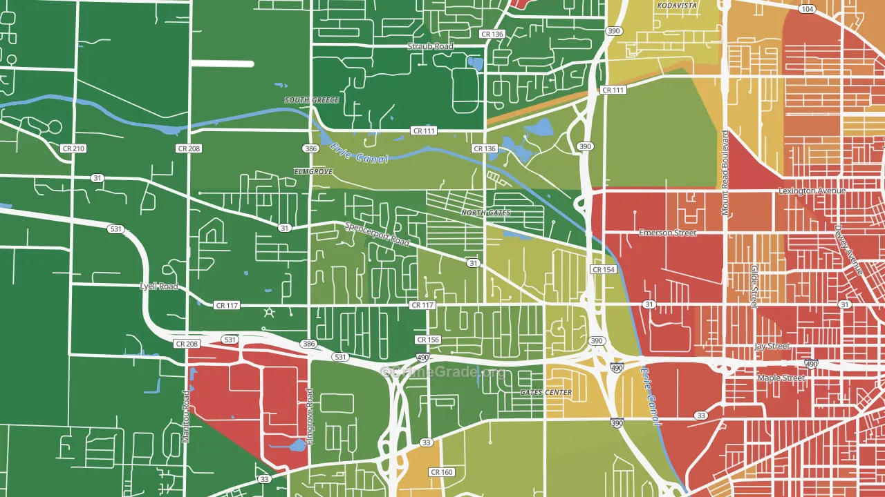 North Gates, NY Map of Murder Rates