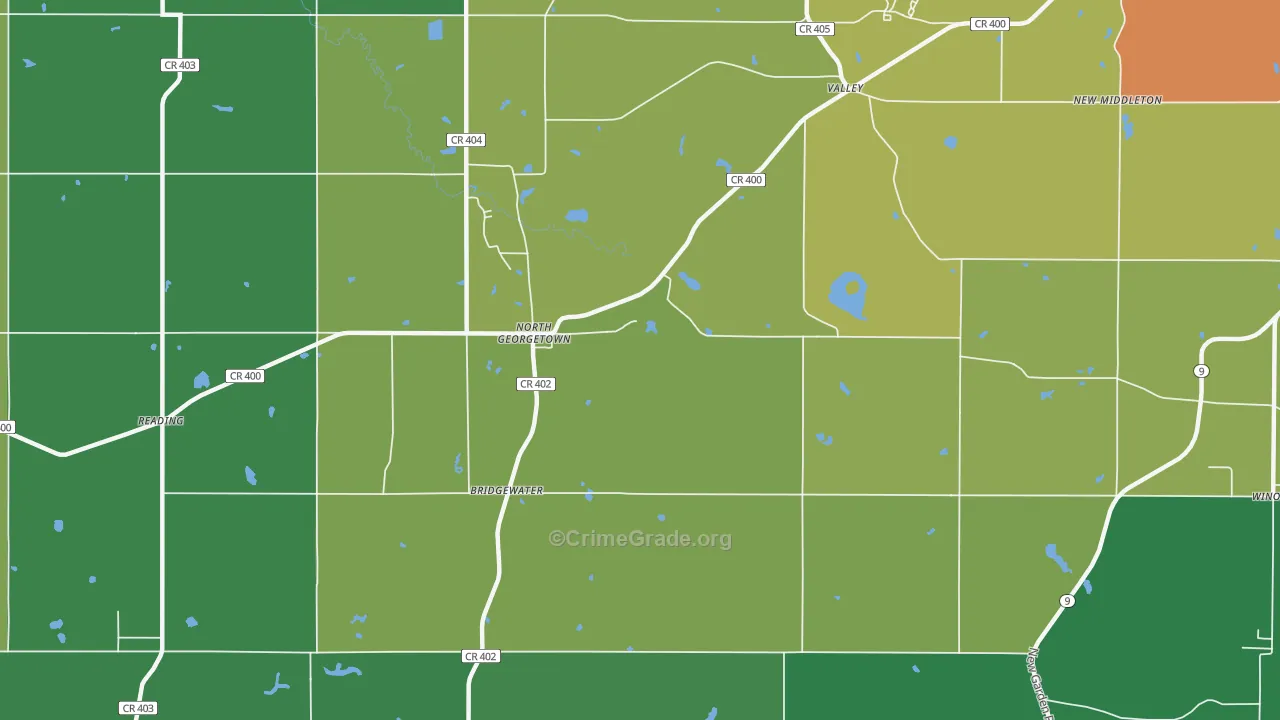 North Georgetown, OH Map of Murder Rates