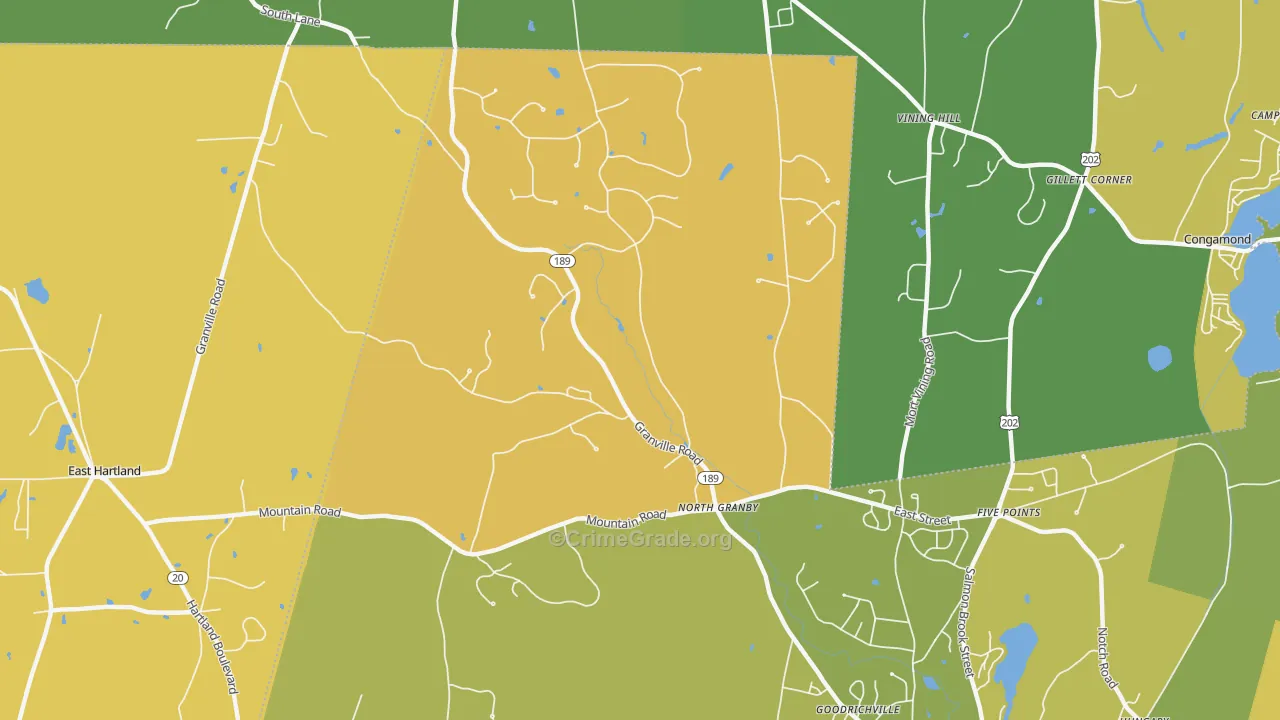 North Granby, CT Map of Murder Rates