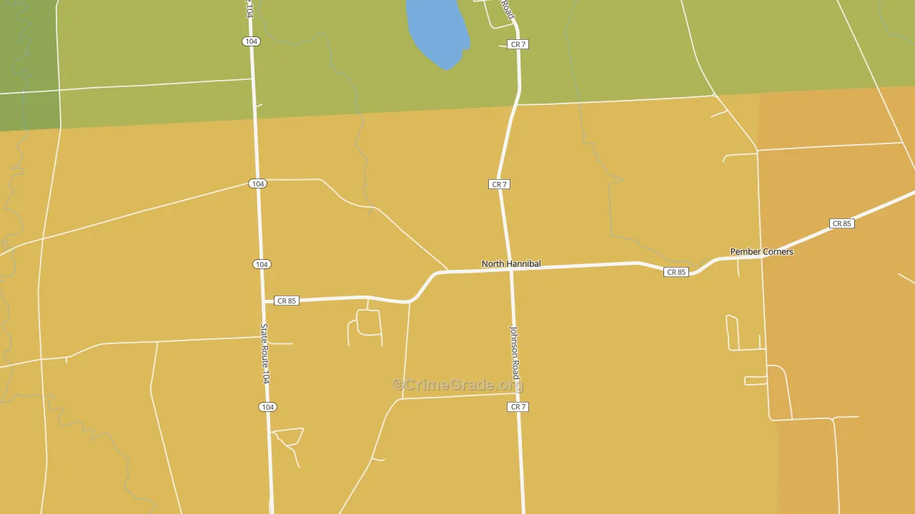 North Hannibal, NY Map of Murder Rates