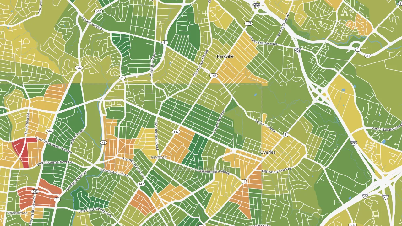 North Harford Road, Baltimore, MD Map of Murder Rates