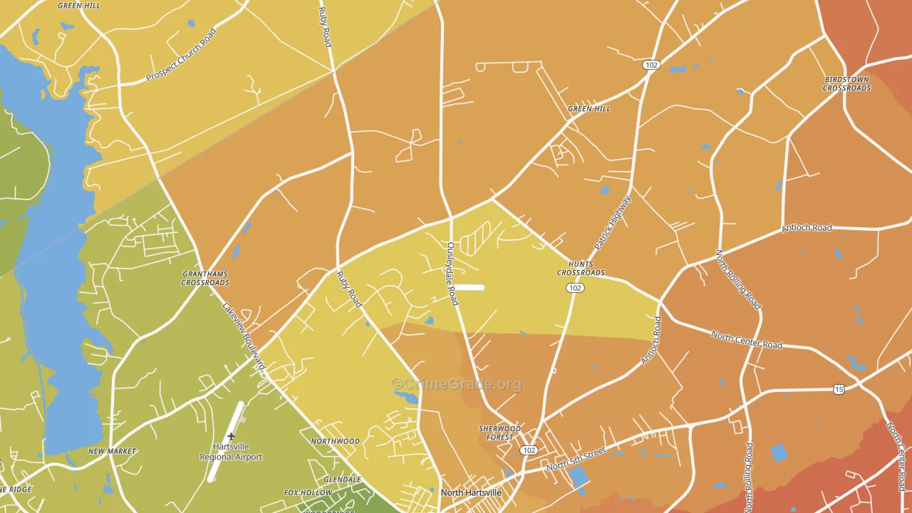 North Hartsville, SC Map of Murder Rates