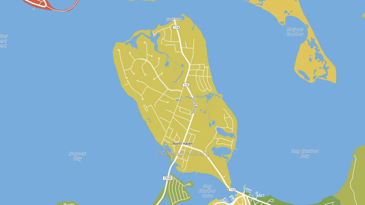North Haven, NY Map of Murder Rates