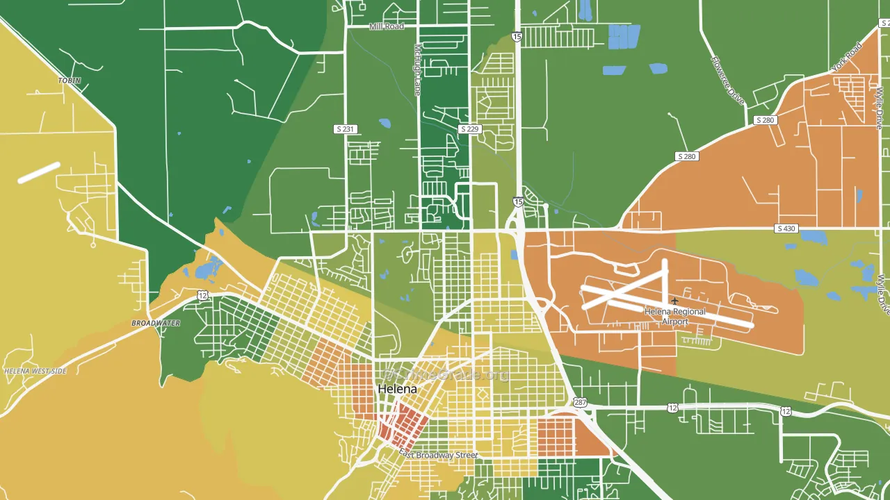 North, Helena, MT Map of Murder Rates