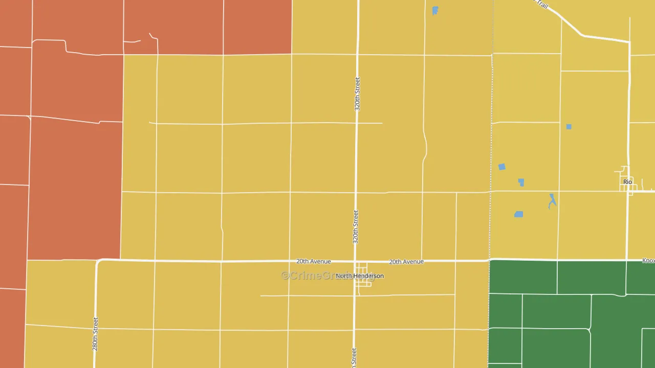North Henderson, IL Map of Murder Rates