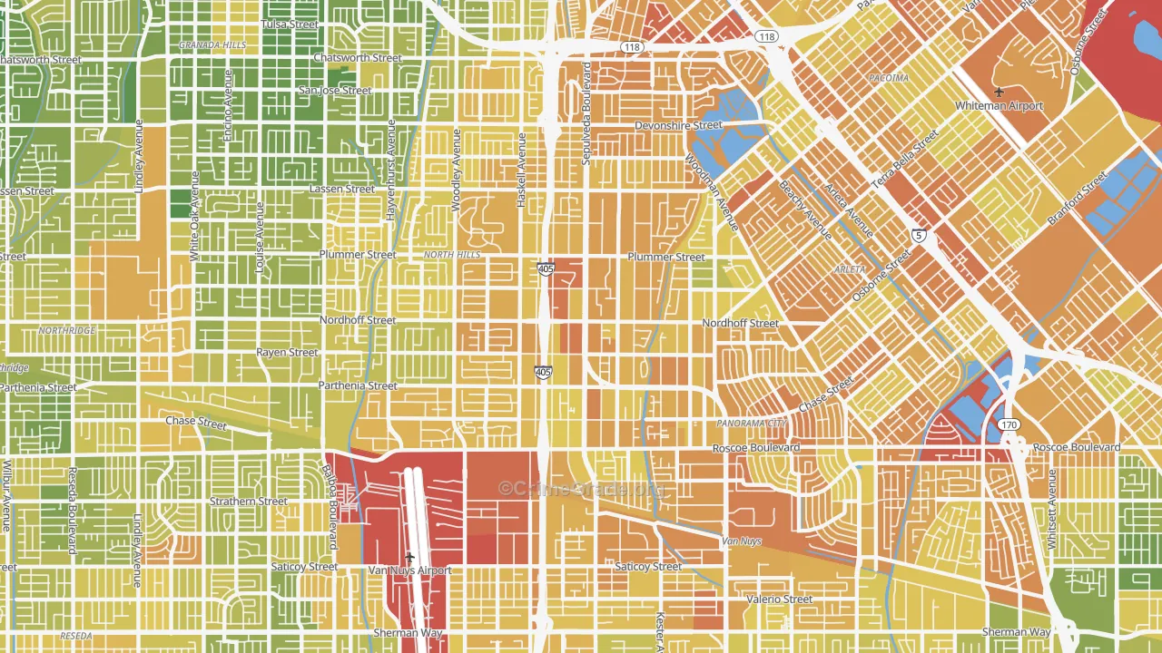 North Hills, CA Map of Murder Rates
