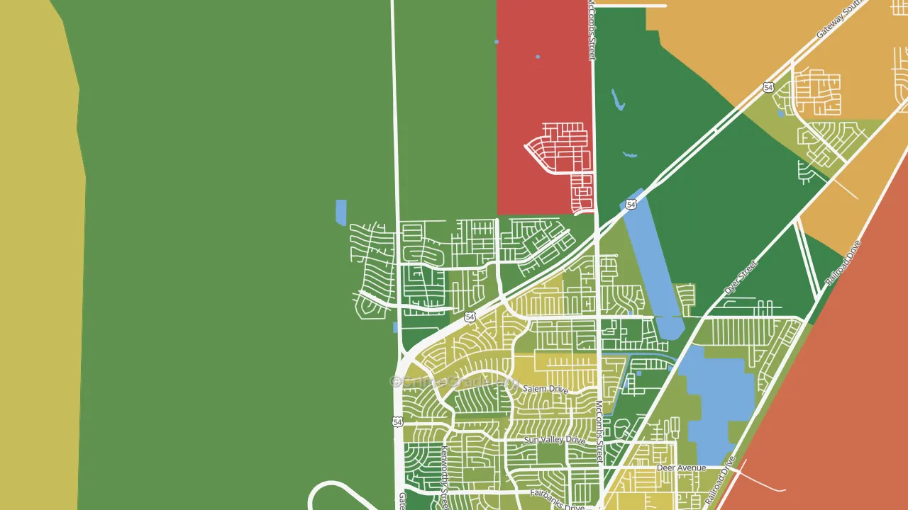 North Hills, El Paso, TX Map of Murder Rates