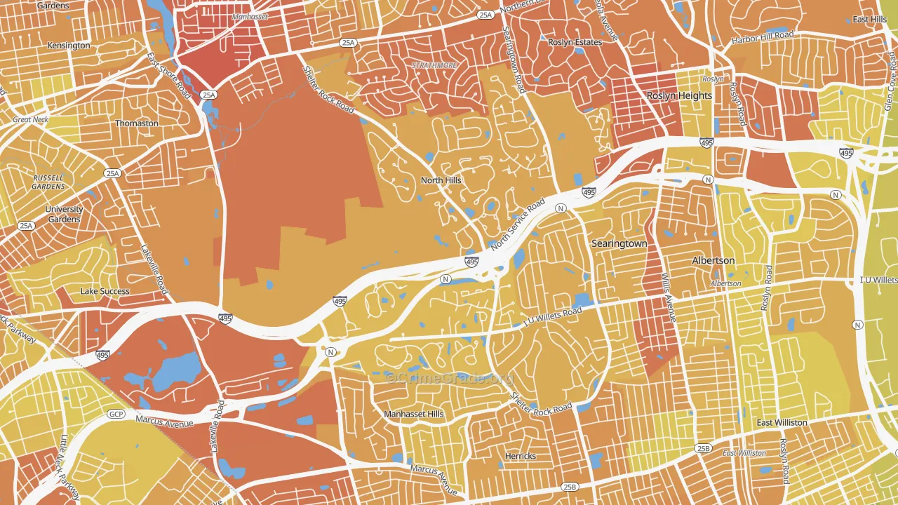 North Hills, NY Map of Murder Rates