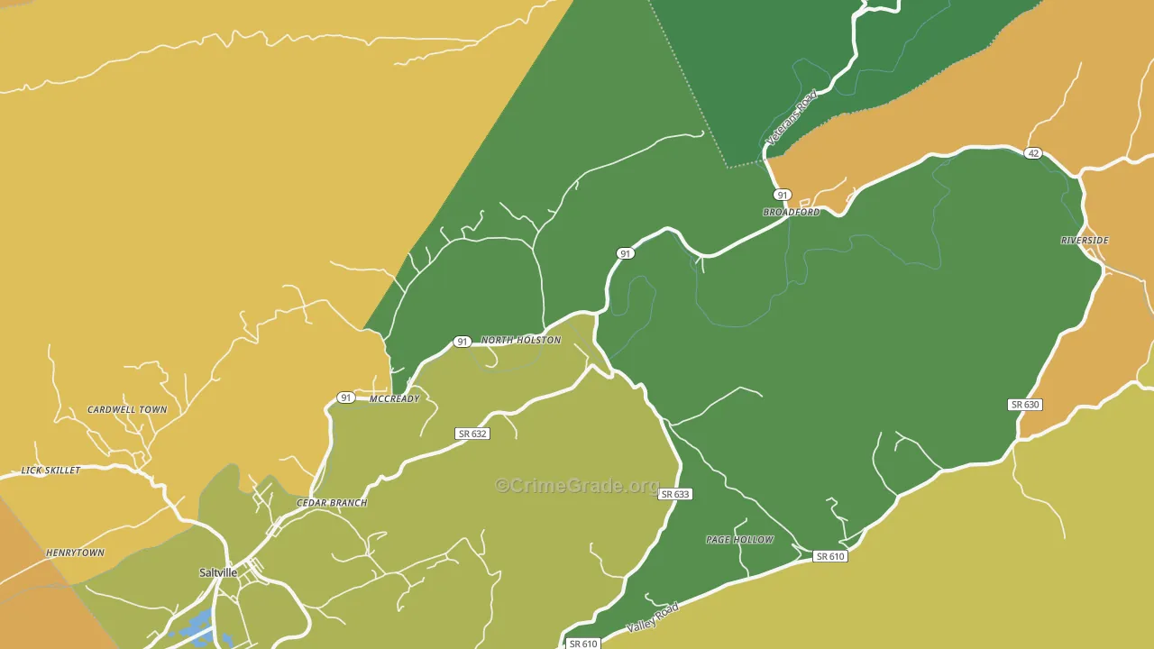 North Holston, VA Map of Murder Rates