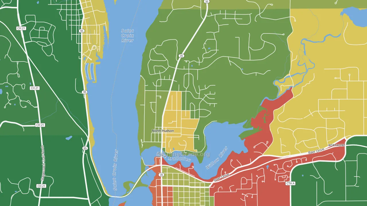 North Hudson, WI Map of Murder Rates
