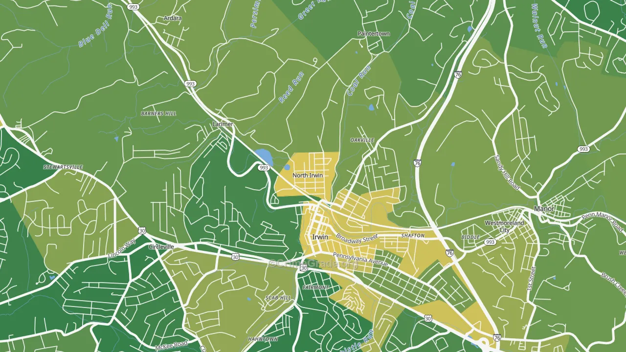 North Irwin, PA Map of Murder Rates