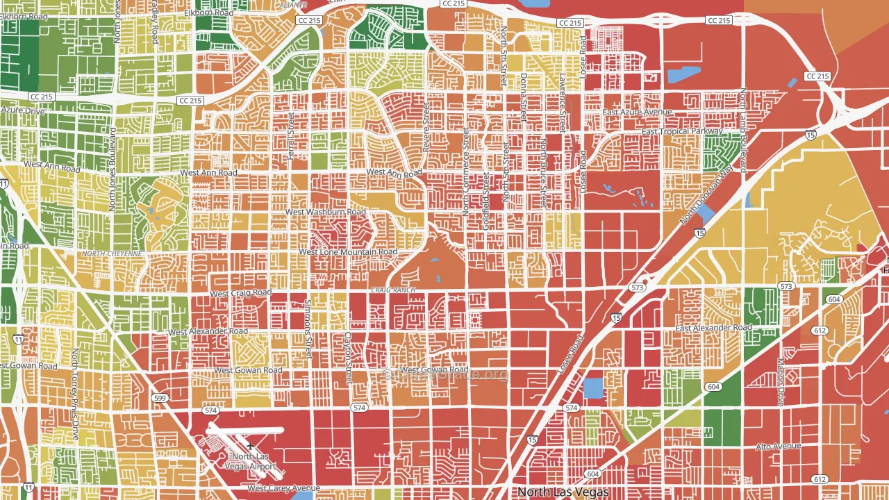 North Last Vegas, North Las Vegas, NV Map of Murder Rates