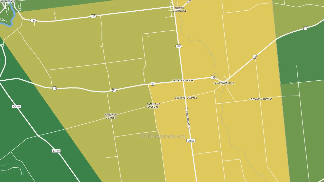 North Lawrence, NY Map of Murder Rates