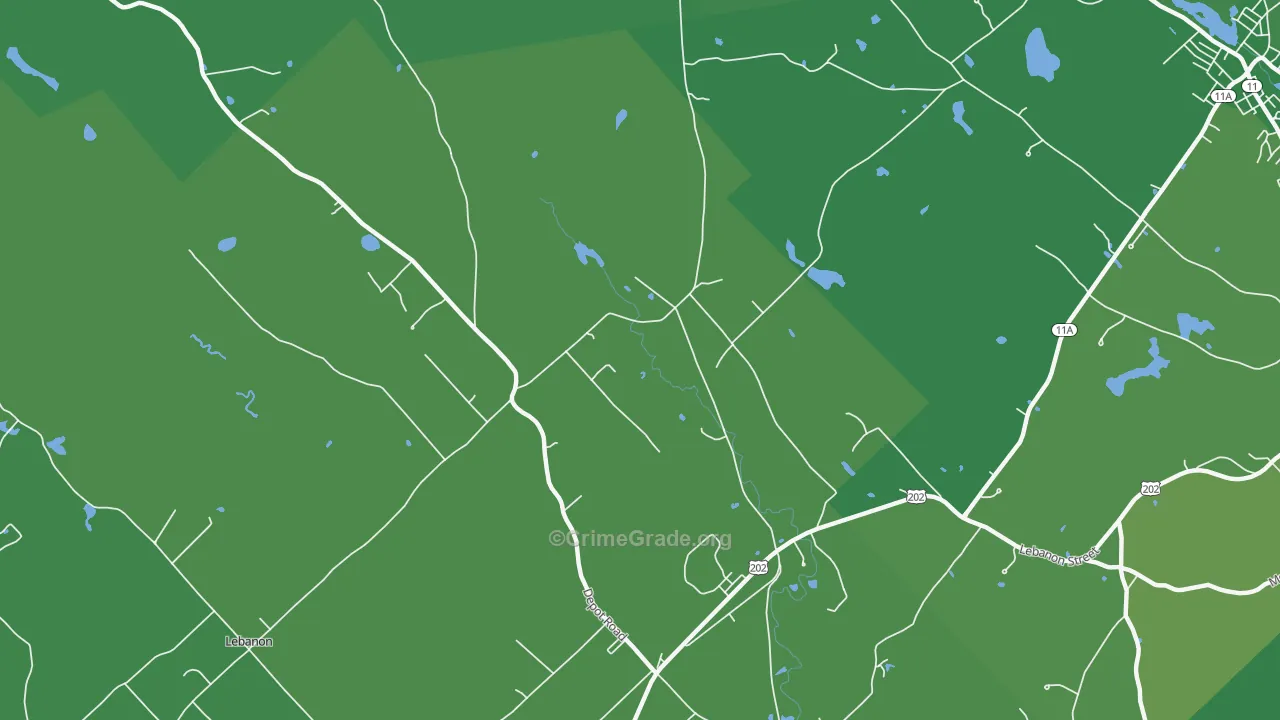 North Lebanon, ME Map of Murder Rates