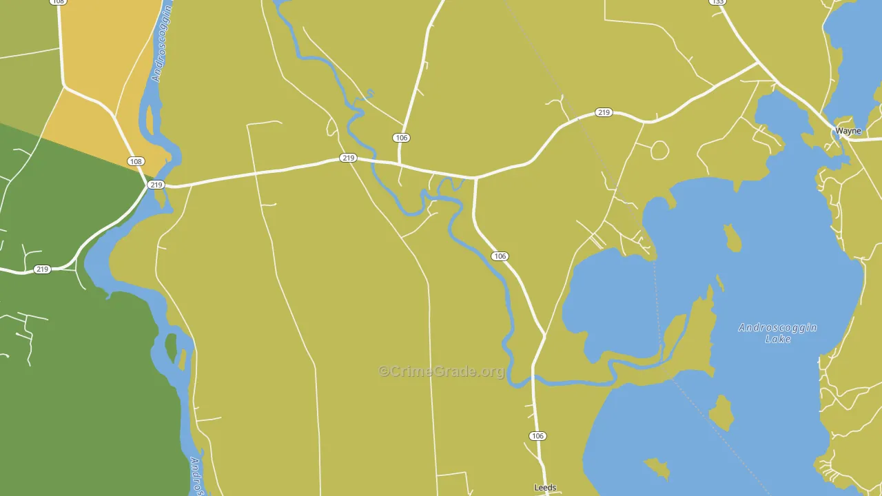 North Leeds, ME Map of Murder Rates