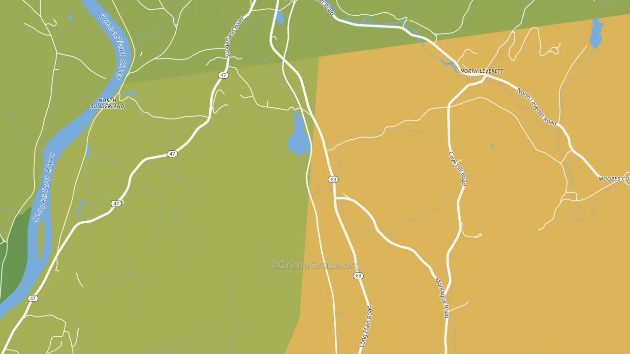 North Leverett, MA Map of Murder Rates
