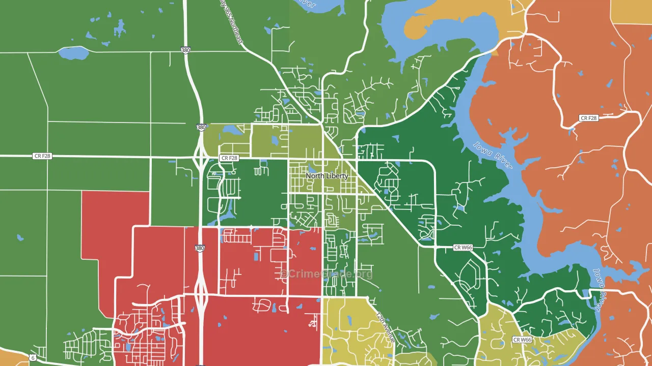 North Liberty, IA Map of Murder Rates
