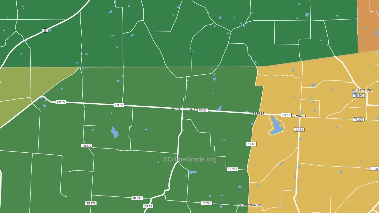 North Liberty, OH Map of Murder Rates