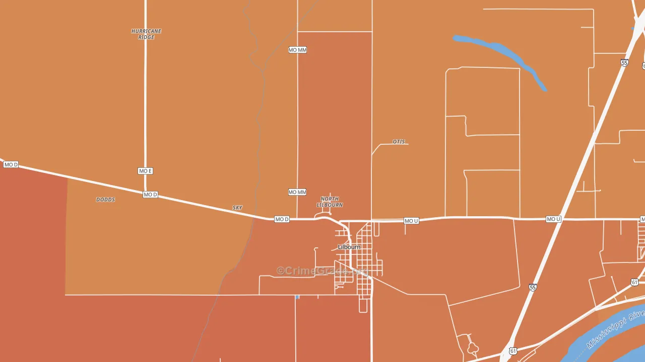 North Lilbourn, MO Map of Murder Rates