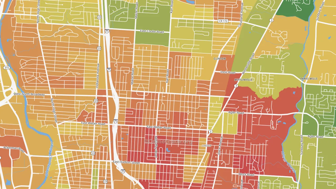 North Linden, Columbus, OH Map of Murder Rates