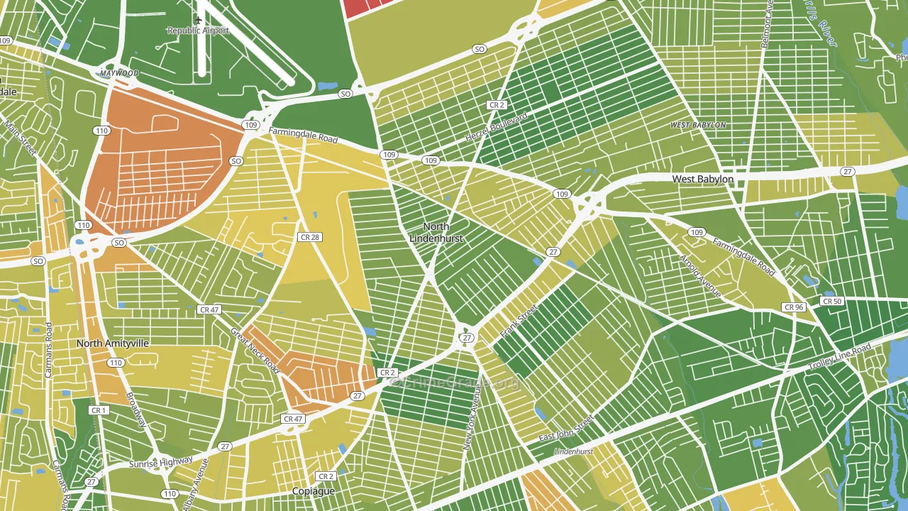 North Lindenhurst, NY Map of Murder Rates