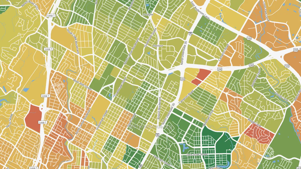 North Loop, Austin, TX Map of Murder Rates