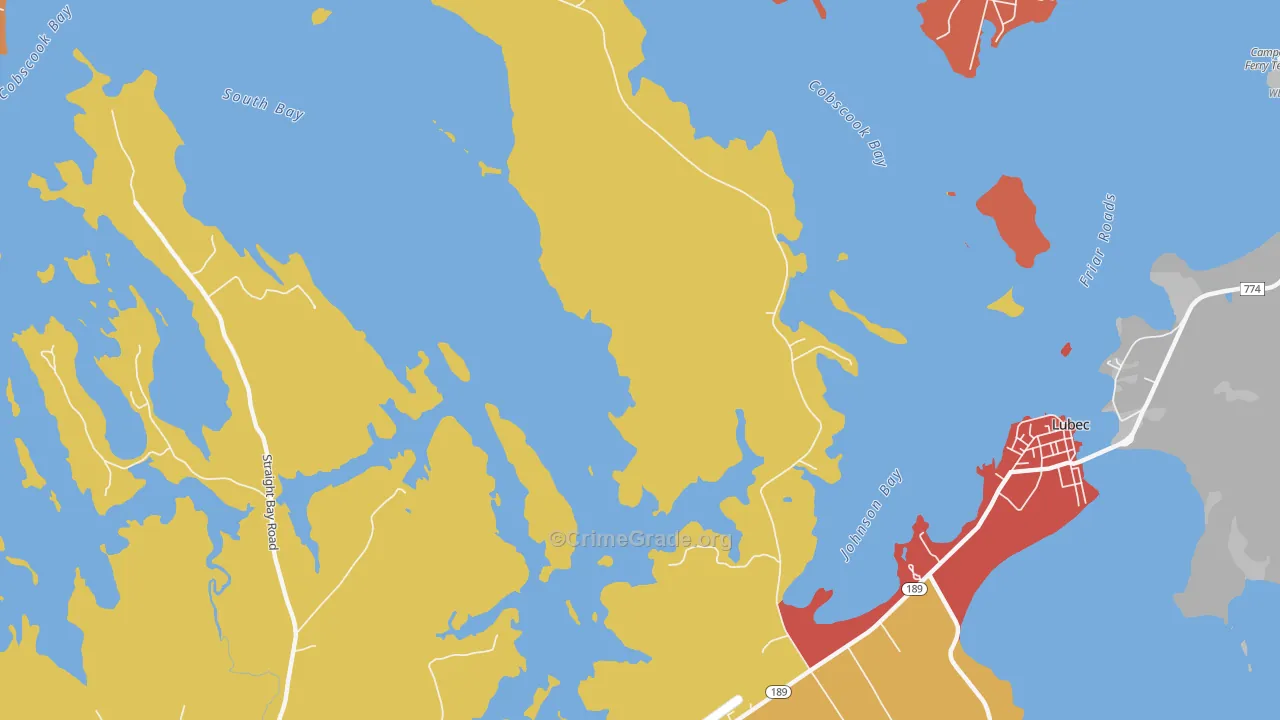 North Lubec, ME Map of Murder Rates