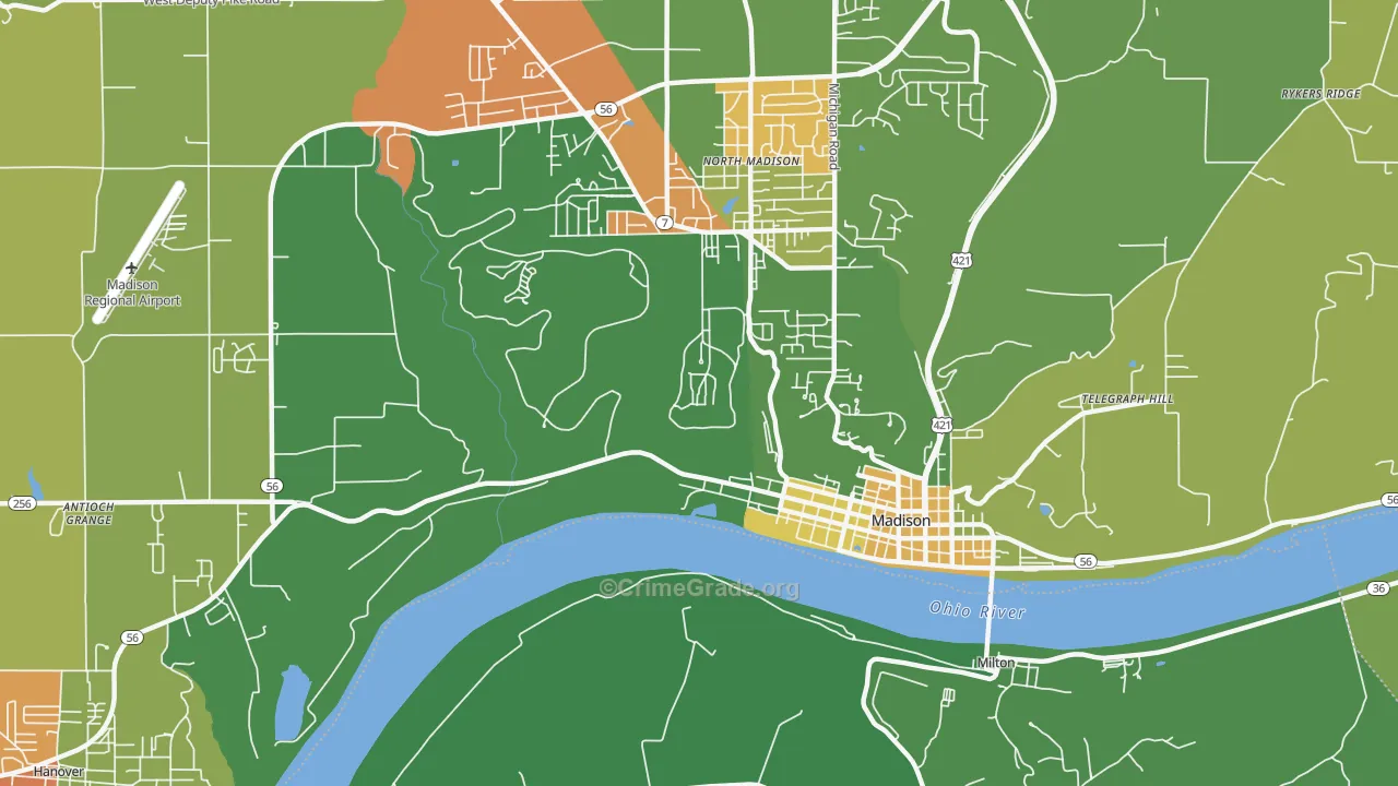 North Madison, IN Map of Murder Rates