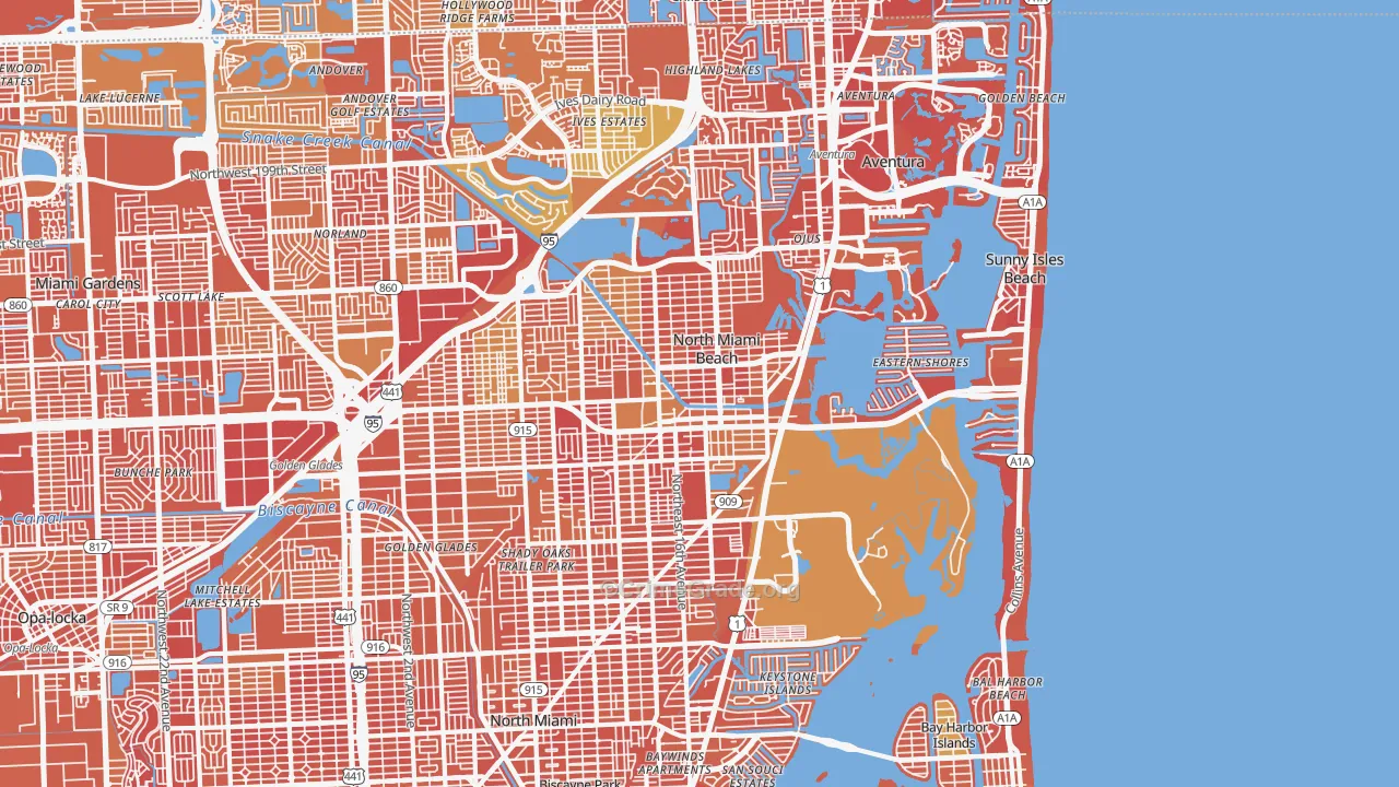 North Miami Beach, FL Map of Murder Rates