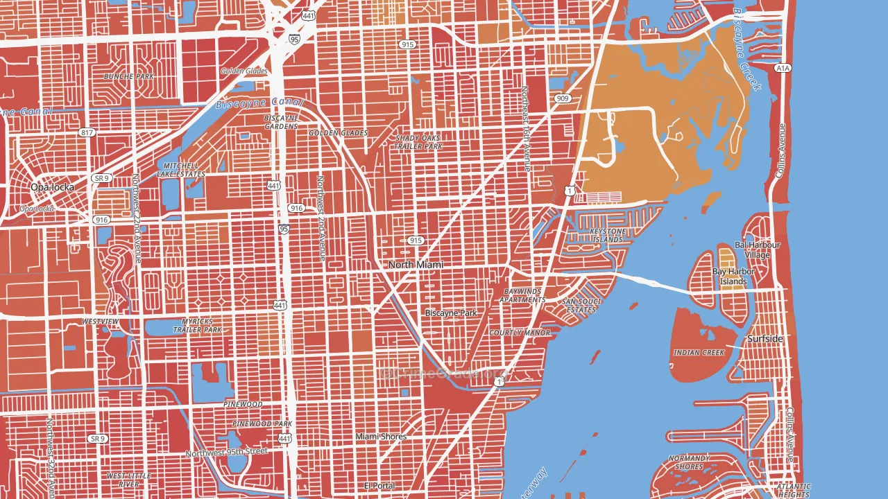 North Miami, FL Map of Murder Rates