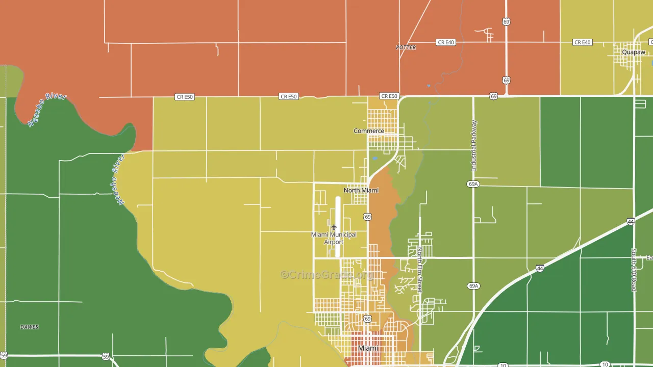 North Miami, OK Map of Murder Rates