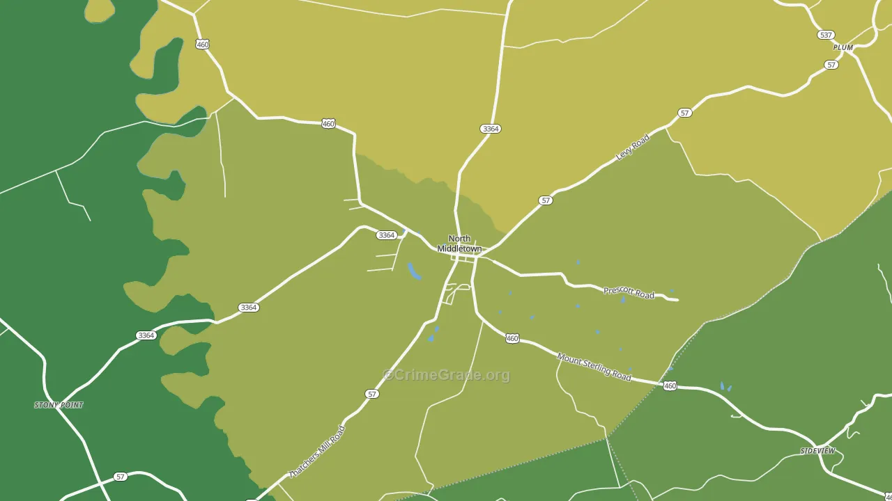 North Middletown, KY Map of Murder Rates