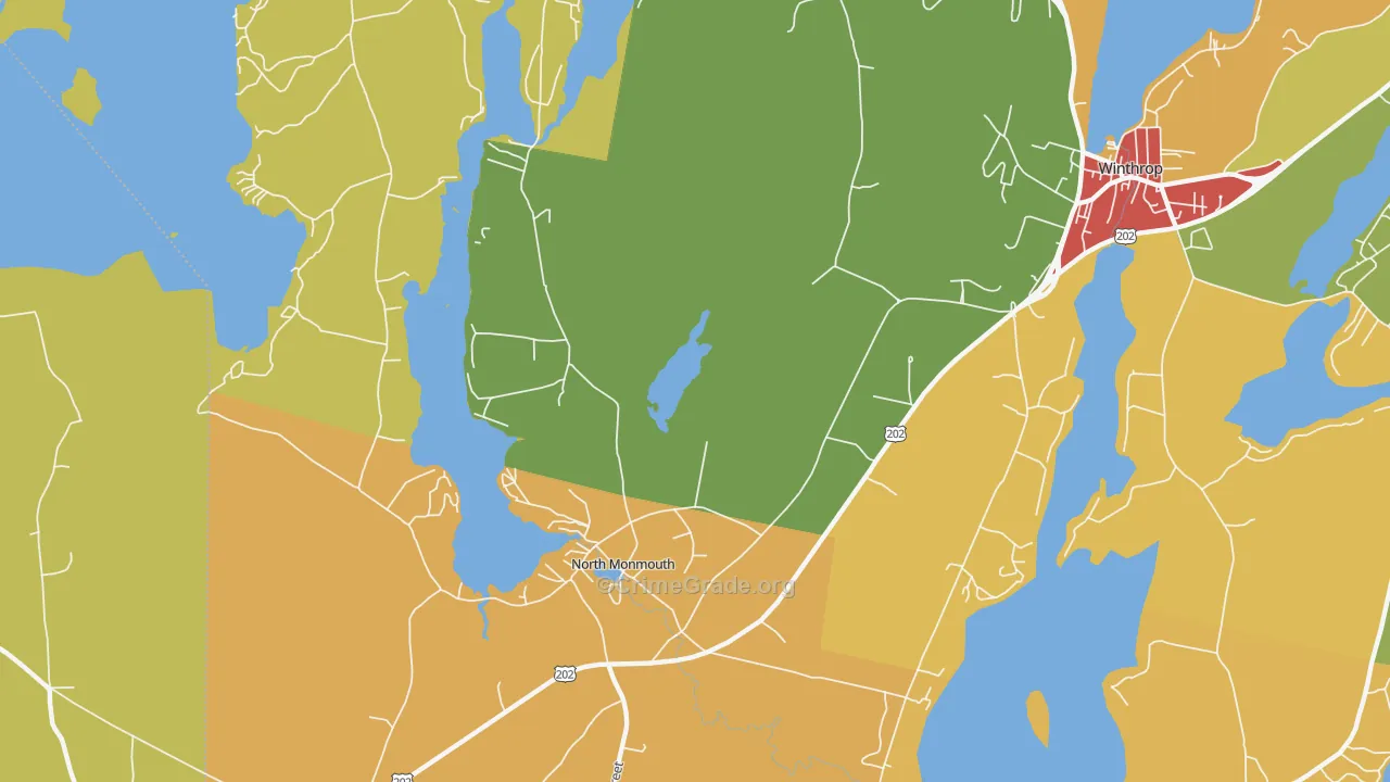 North Monmouth, ME Map of Murder Rates