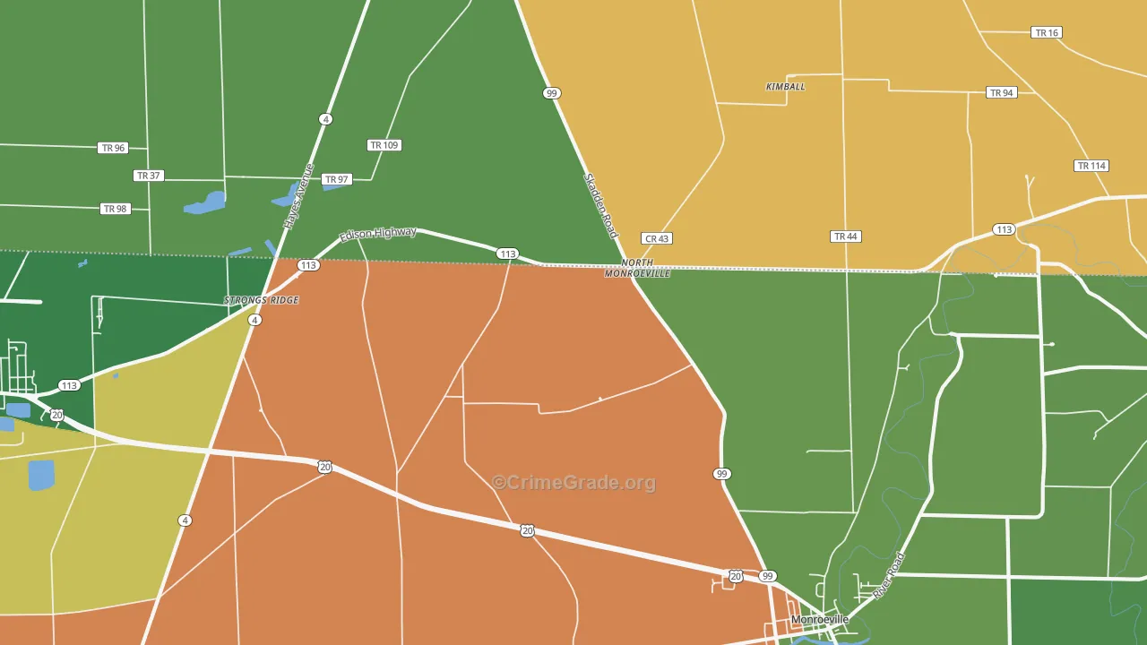 North Monroeville, OH Map of Murder Rates