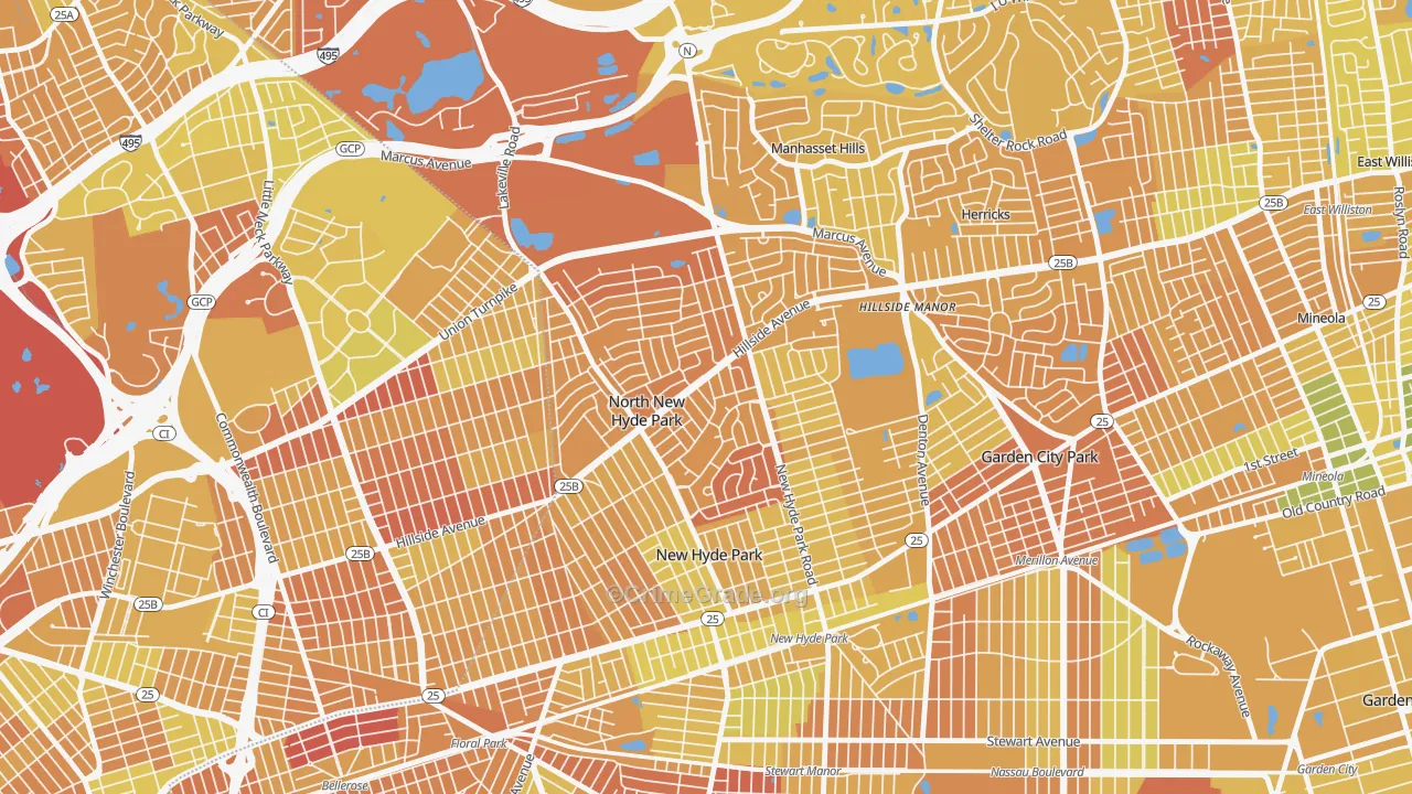 North New Hyde Park, NY Map of Murder Rates