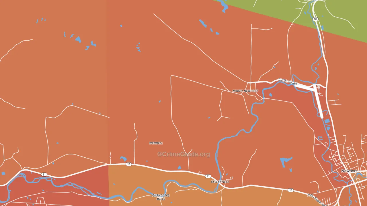 North Newport, NH Map of Murder Rates