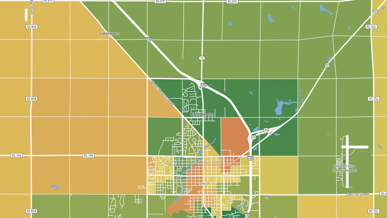 North Newton, KS Map of Murder Rates