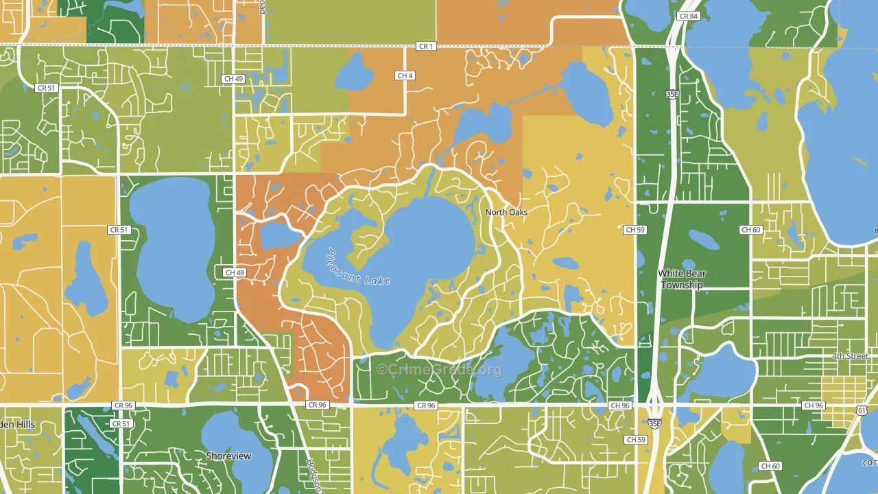 North Oaks, MN Map of Murder Rates