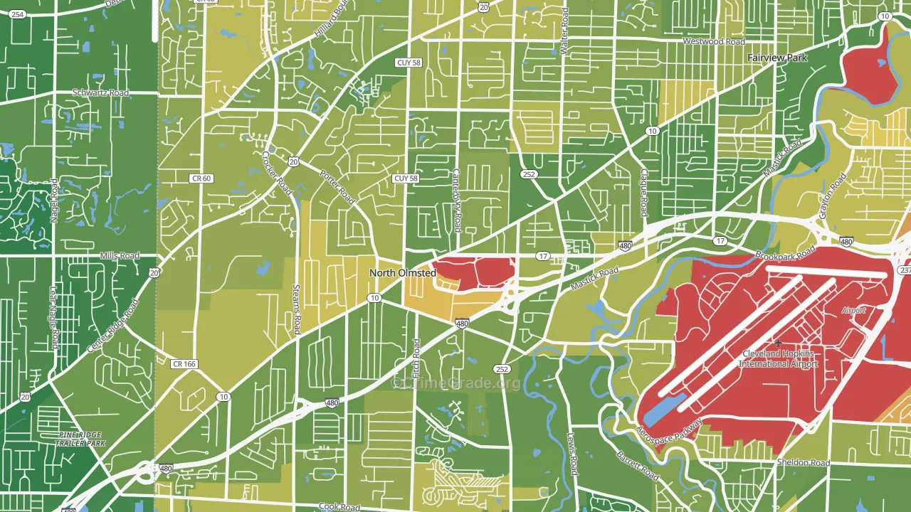 North Olmsted, OH Map of Murder Rates