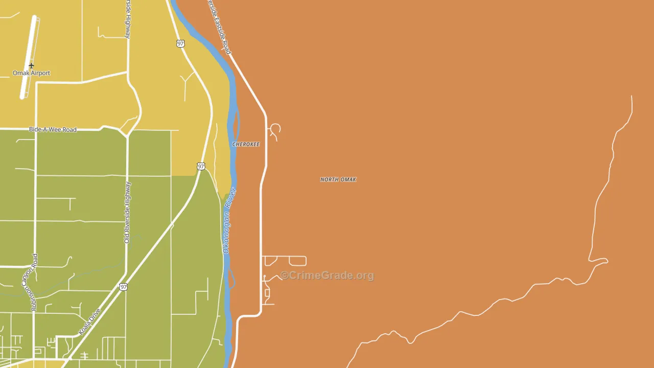 North Omak, WA Map of Murder Rates