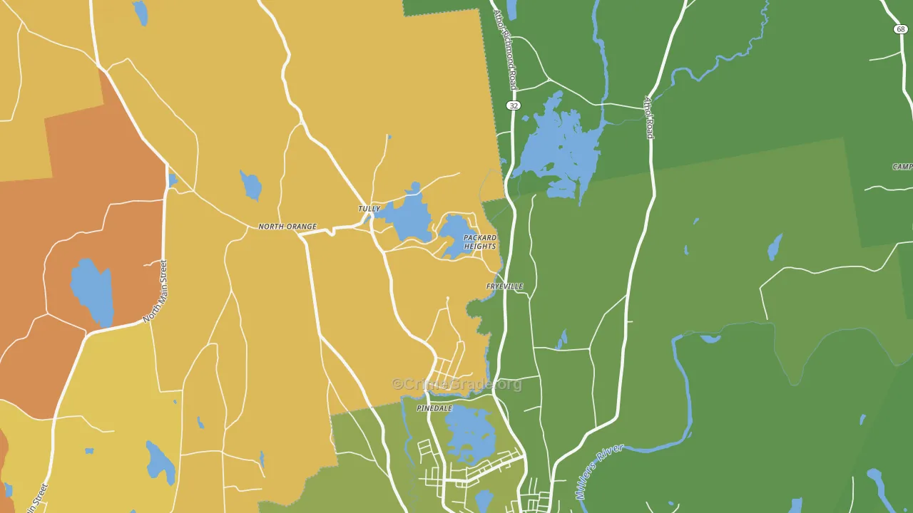 North Orange, MA Map of Murder Rates