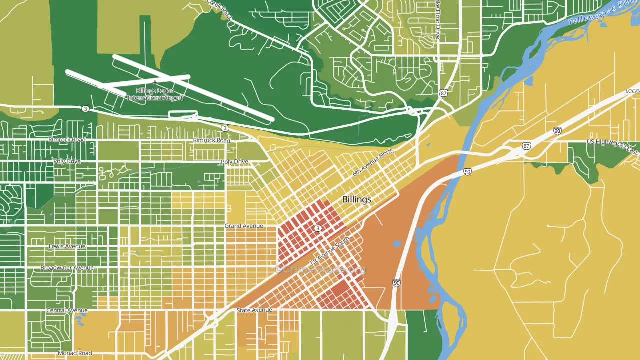 North Park, Billings, MT Map of Murder Rates