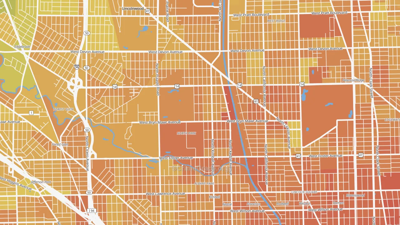North Park, Chicago, IL Map of Murder Rates
