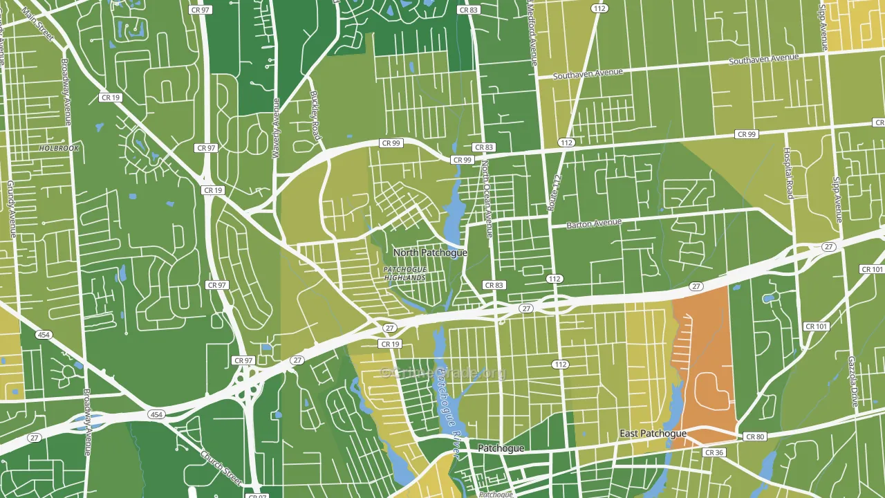 North Patchogue, NY Map of Murder Rates